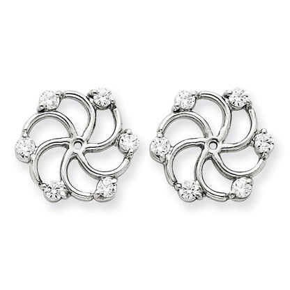 14K Weißgold AAA-Diamant-Ohrring-Jacket