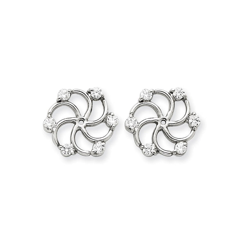 14K Weißgold Diamant-Ohrring-Jacket