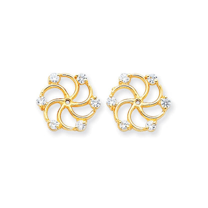14K Ohrstecker-Jackets mit Diamanten in AA-Qualität