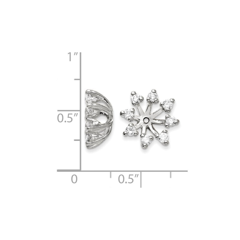 Diamant-Ohrring-Jacket aus 14K Weißgold