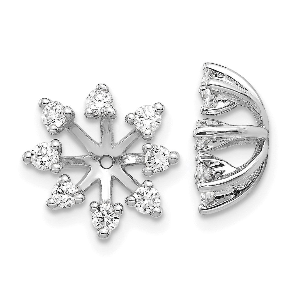 14K Weißgold AA-Diamant-Ohrring-Jacket