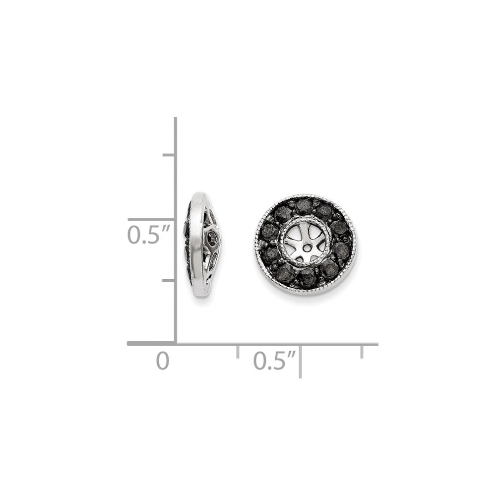 14K Weißgold Diamant-Ohrring-Jackets, schwarz