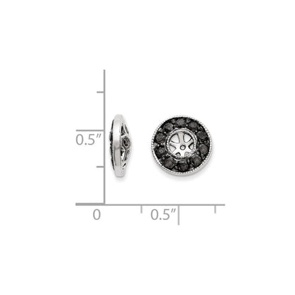 14K Weißgold Diamant-Ohrring-Jackets, schwarz