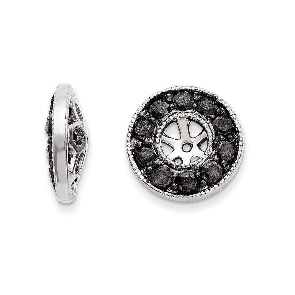 14K Weißgold Diamant-Ohrring-Jackets, schwarz