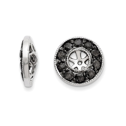 14K Weißgold Diamant-Ohrring-Jackets, schwarz