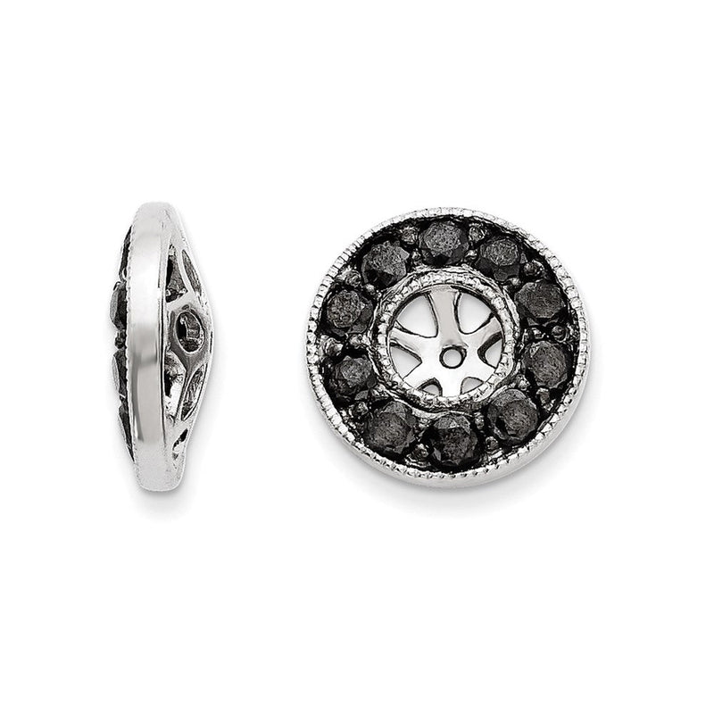 14K Weißgold Diamant-Ohrring-Jackets, schwarz