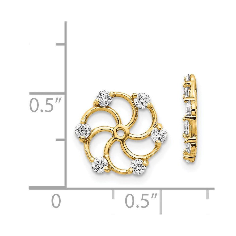 14K Gelbgold AAA Diamant Ohrring-Jackets