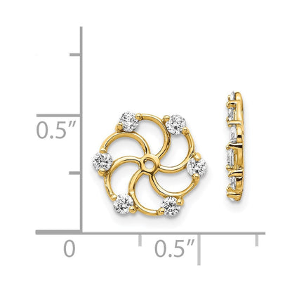 14K Gelbgold AAA Diamant Ohrring-Jackets