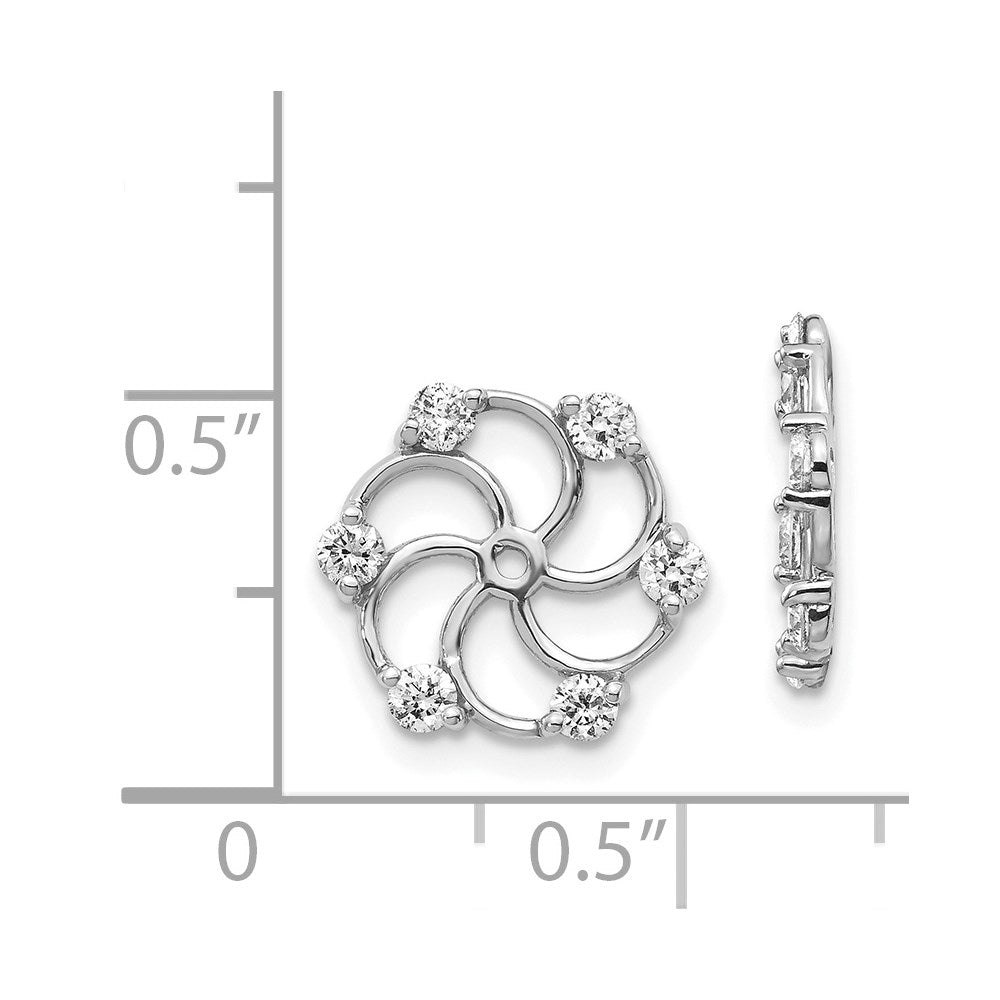 14K Weißgold Diamant-Ohrring-Jackets in AA-Qualität