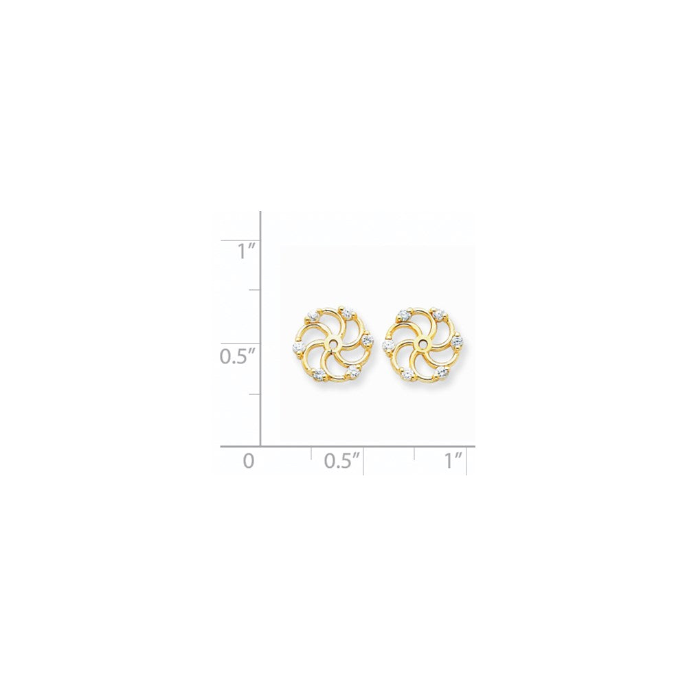 14K Gelbgold Diamant-Ohrring-Jacket, 0,18 ct