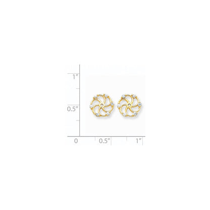 14K Gelbgold Diamant-Ohrring-Jacket, 0,18 ct