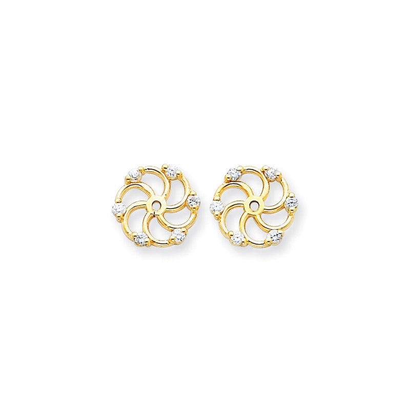 14K Gelbgold Ohrring-Jacket mit Diamanten VS 0,18 ct