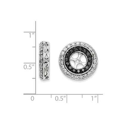 14K Weißgold Ohrring-Jackets mit schwarzen und weißen Diamanten