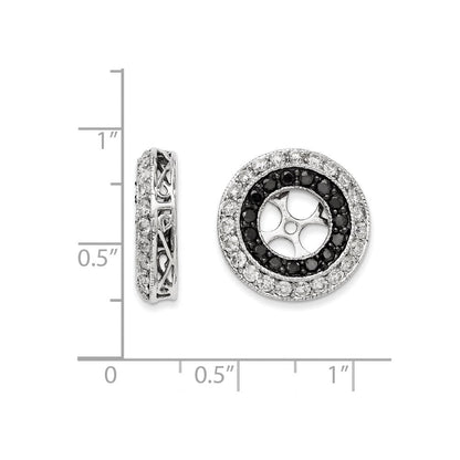 14K Weißgold Ohrring-Jackets mit schwarzen und weißen Diamanten