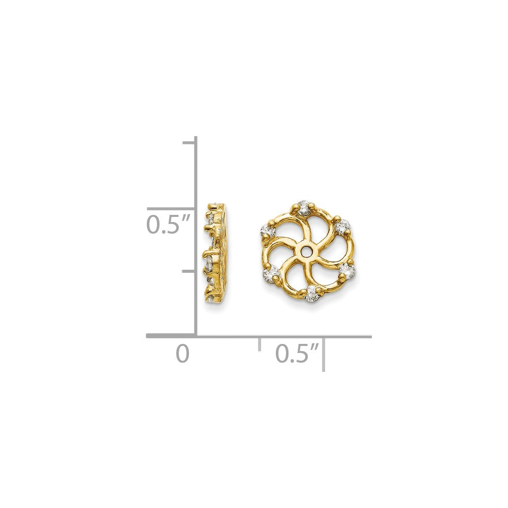 14K Gelbgold Ohrring-Jacket mit AA-Diamanten