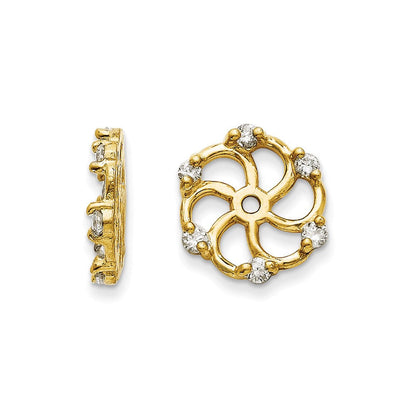 14K Gelbgold Ohrring-Jacket mit AA-Diamanten