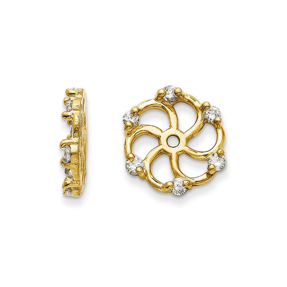 14K Gelbgold Diamant-Ohrhänger für Ohrstecker