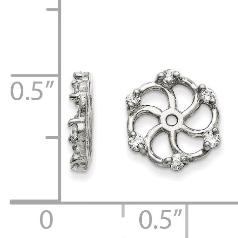 14K Weißgold Diamant-Ohrring-Jacket AA