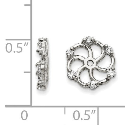 14K Weißgold AAA-Diamant-Ohrring-Jacket