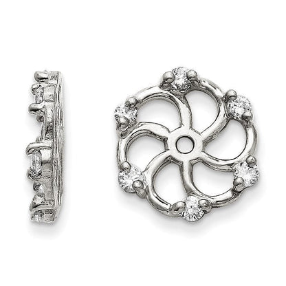 14K Weißgold Ohrring-Jacket mit VS-Diamanten