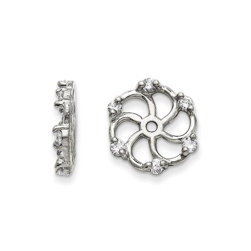 14K Weißgold Ohrring-Jacket mit VS-Diamanten