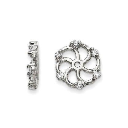 14K Weißgold Diamant-Ohrring-Jacket AA
