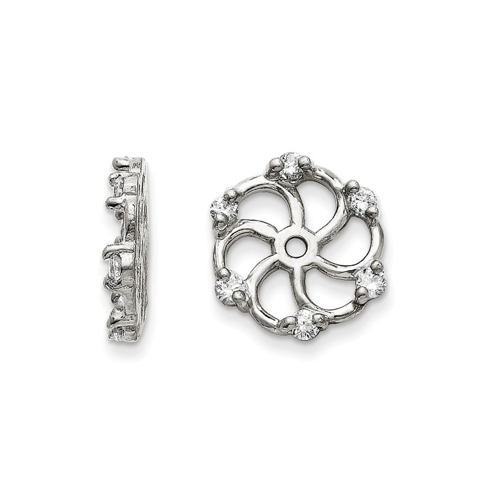 14K Weißgold AAA-Diamant-Ohrring-Jacket