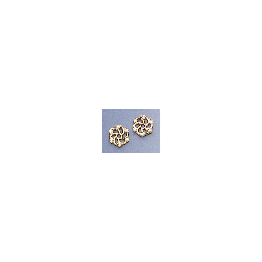 14K Gelbgold AAA-Diamant Ohrring-Jackets