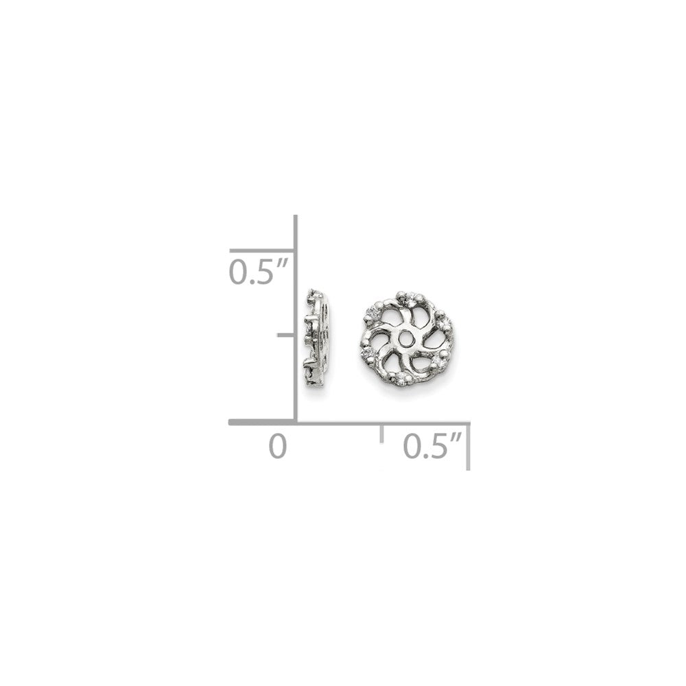 14K Weißgold Diamant-Ohrring-Jacket