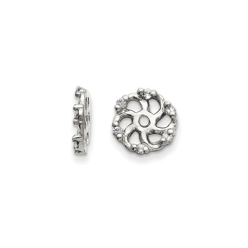 14K Weißgold Diamant-Ohrring-Jacket