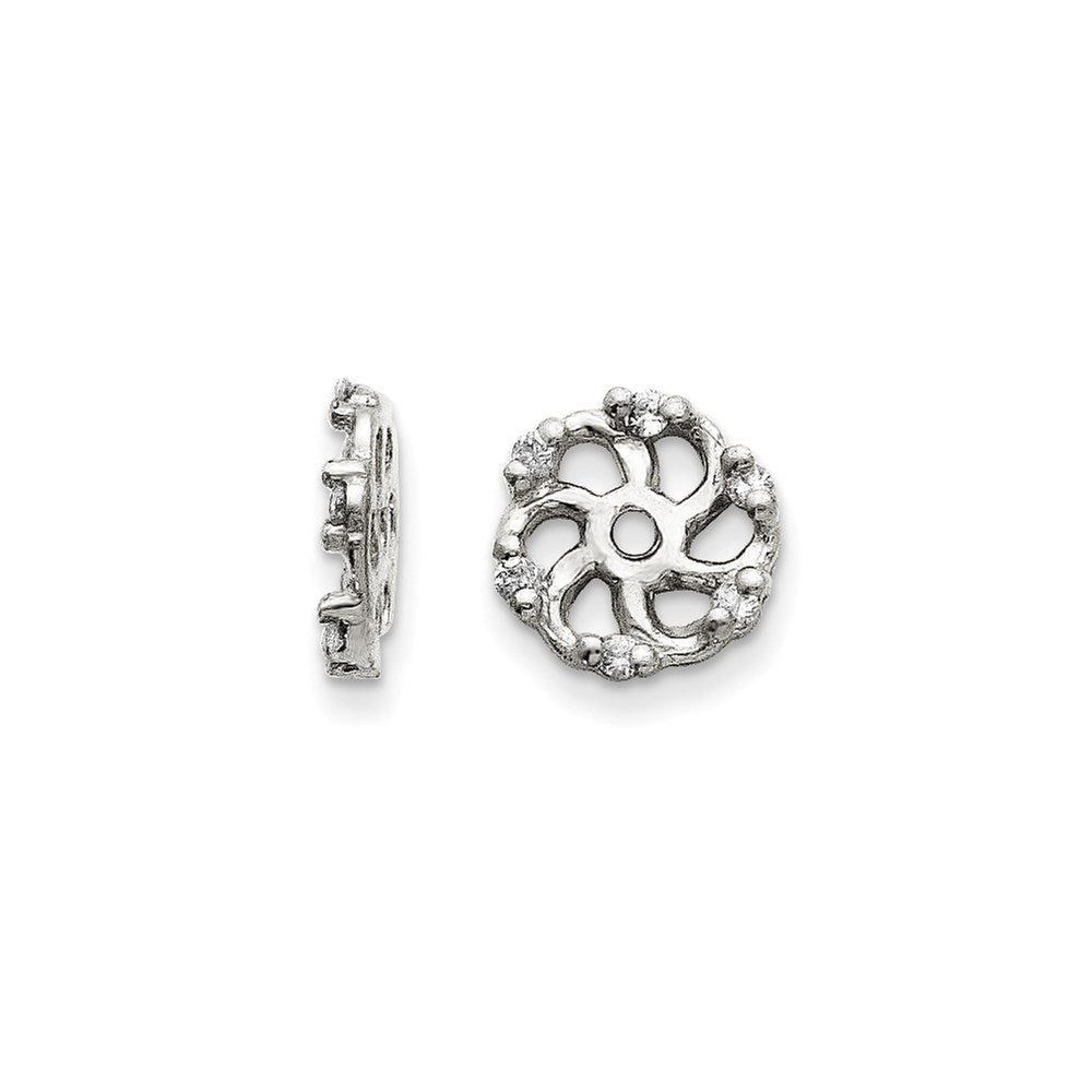 14K Weißgold AA-Diamant-Ohrring-Jacket