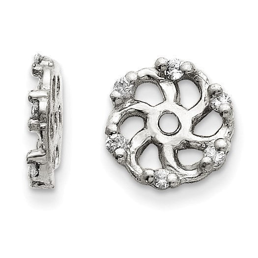 14K Weißgold AAA-Diamant-Ohrring-Jacket