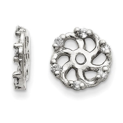 14K Weißgold AAA-Diamant-Ohrring-Jacket