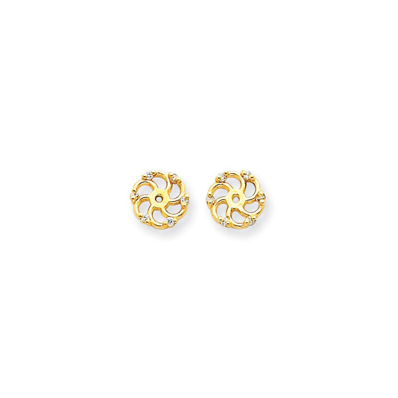 14K Gelbgold Diamant-Ohrring-Jacket, 0,048 ct