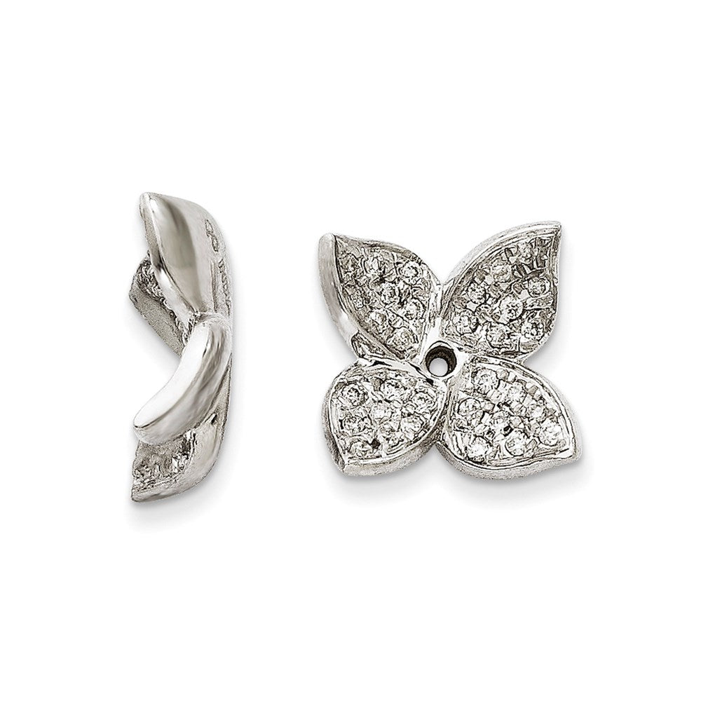 14K Weißgold Ohrring-Jacket mit Diamanten