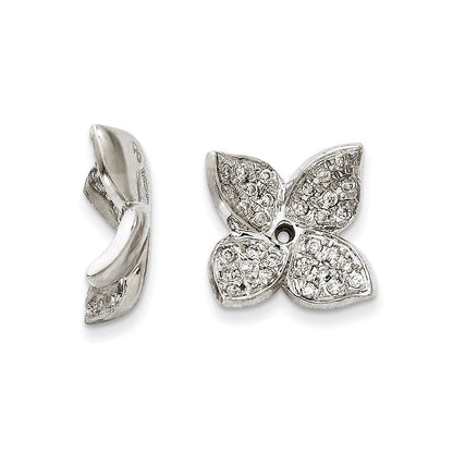 14K Weißgold Ohrring-Jacket mit Diamanten