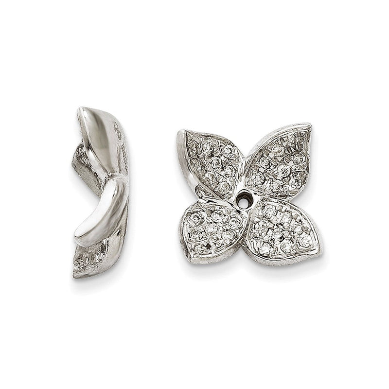 14K Weißgold Ohrring-Jacket mit Diamanten