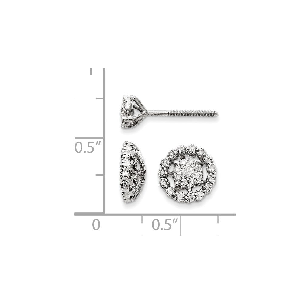 14K Weißgold Ohrstecker mit Jacket und Diamanten in Blütenform