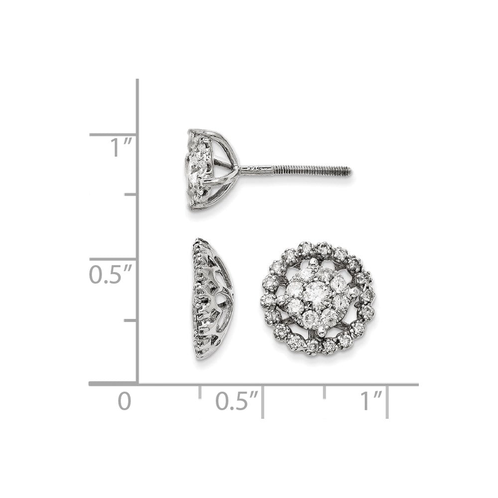 Ohrstecker 14K Weißgold mit Blumen- und Jacket-Diamanten