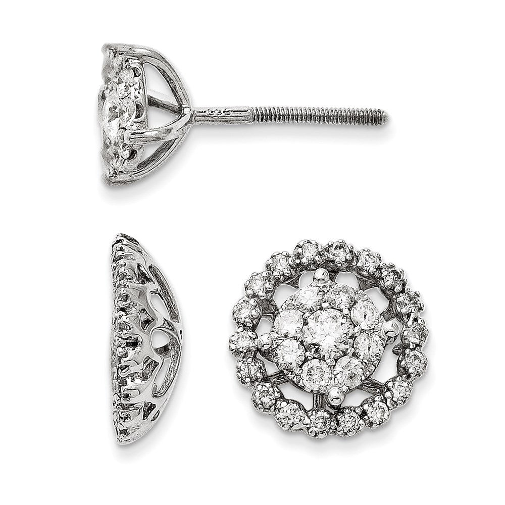 Ohrstecker 14K Weißgold mit Blumen- und Jacket-Diamanten