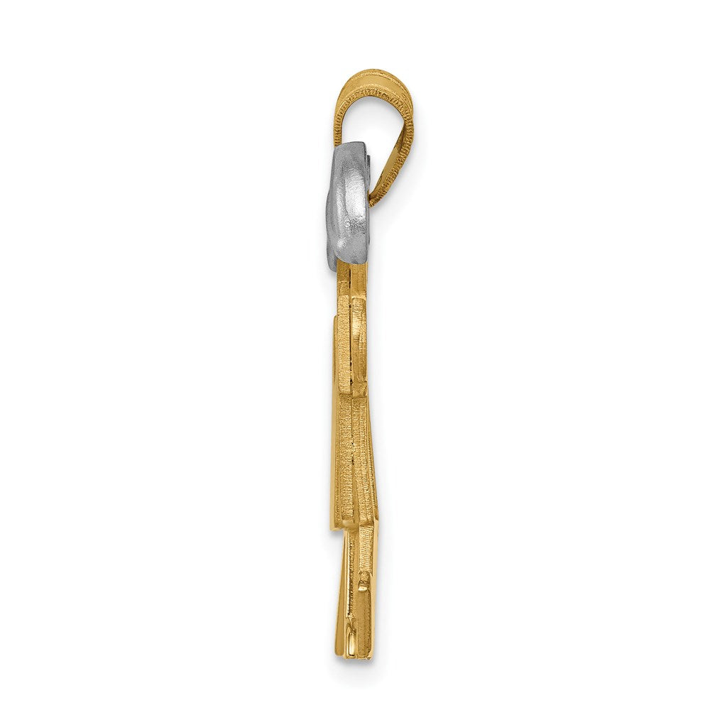 14K Bicolor 14K Bicolor Groß Doppelt Boys Gravierbar Charm