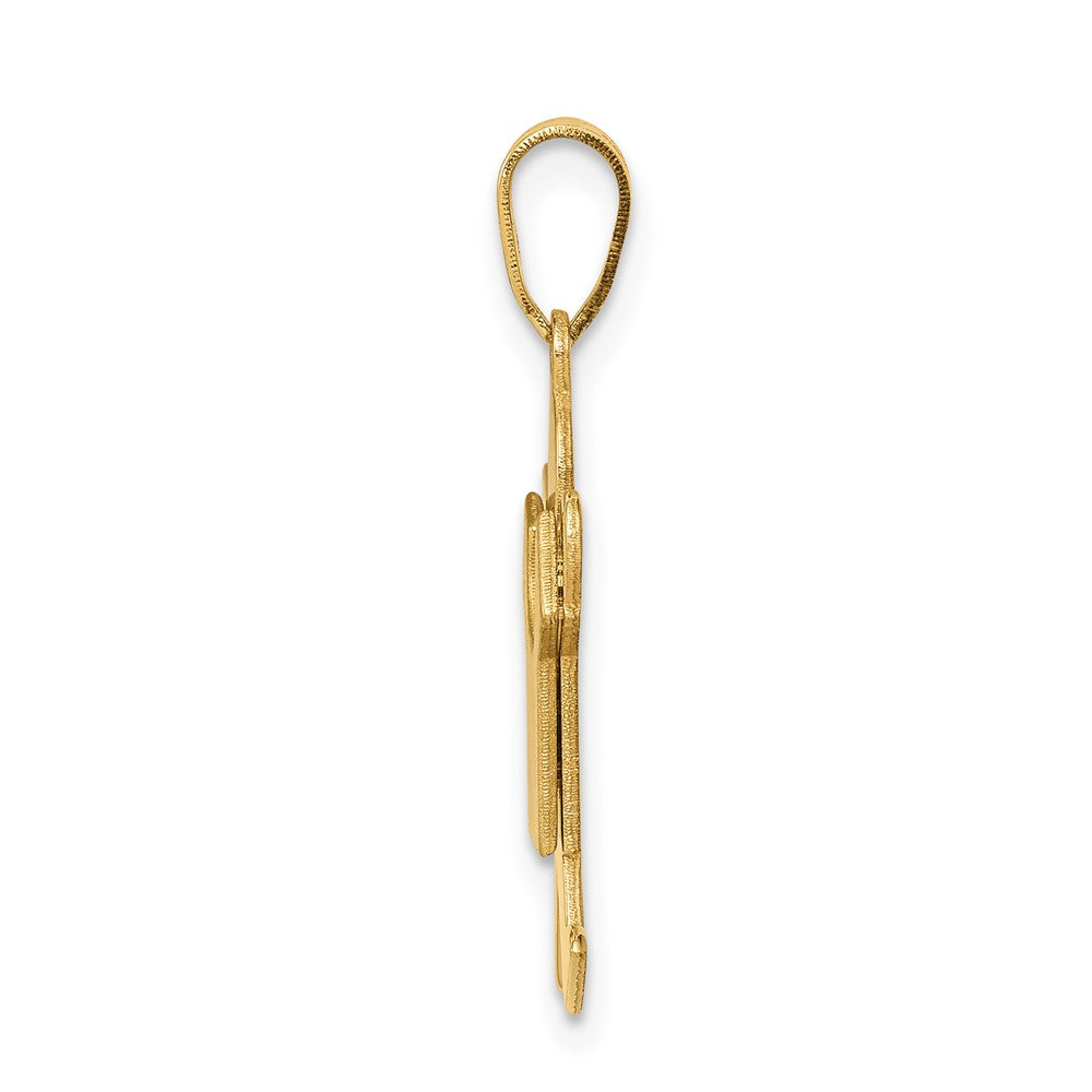 14K Gelbgold 14K Massiv Satiniert Gravierbar Junge Springend Charm