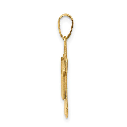 14K Gelbgold 14K Massiv Satiniert Gravierbar Junge Springend Charm