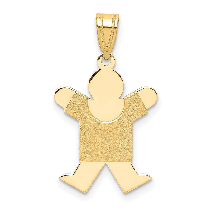 14K Gelbgold 14K Massiv Satiniert Gravierbar Junge Springend Charm