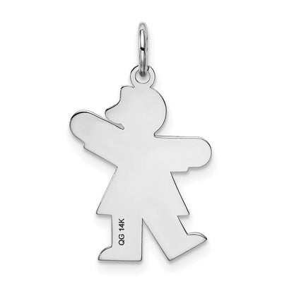 14K Weißgold Kinder Charm