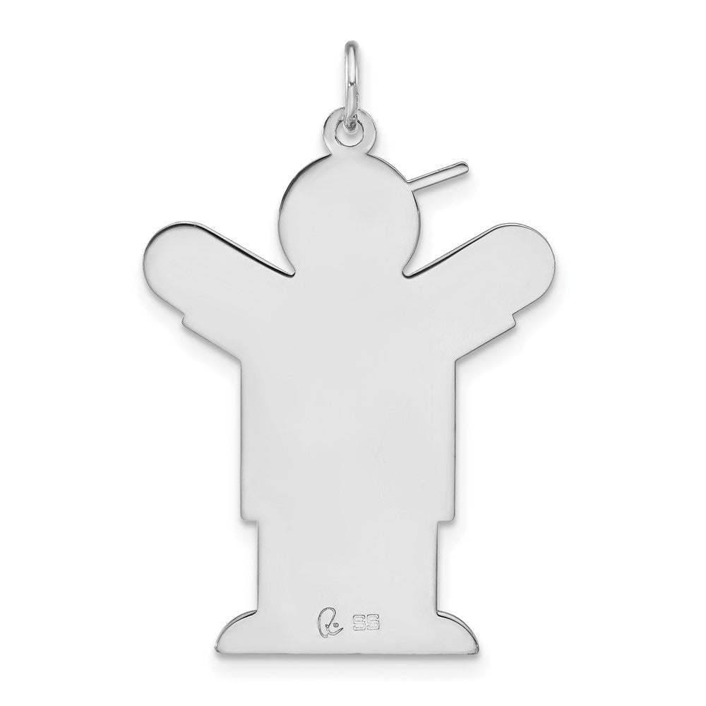 Sterlingsilber Poliert & Lasergraviert Design Liebe Junge Charm