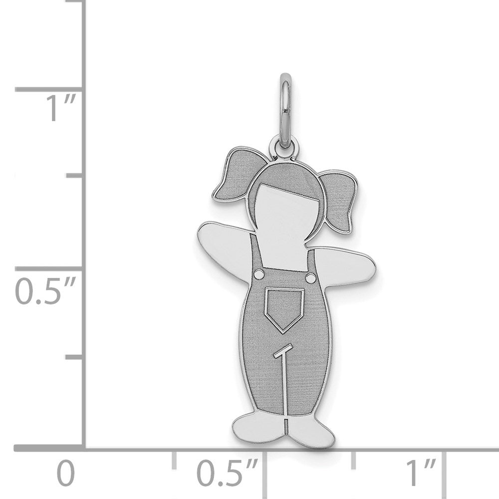 Sterlingsilber Rhodiniert Country Seite Cuddle Charm