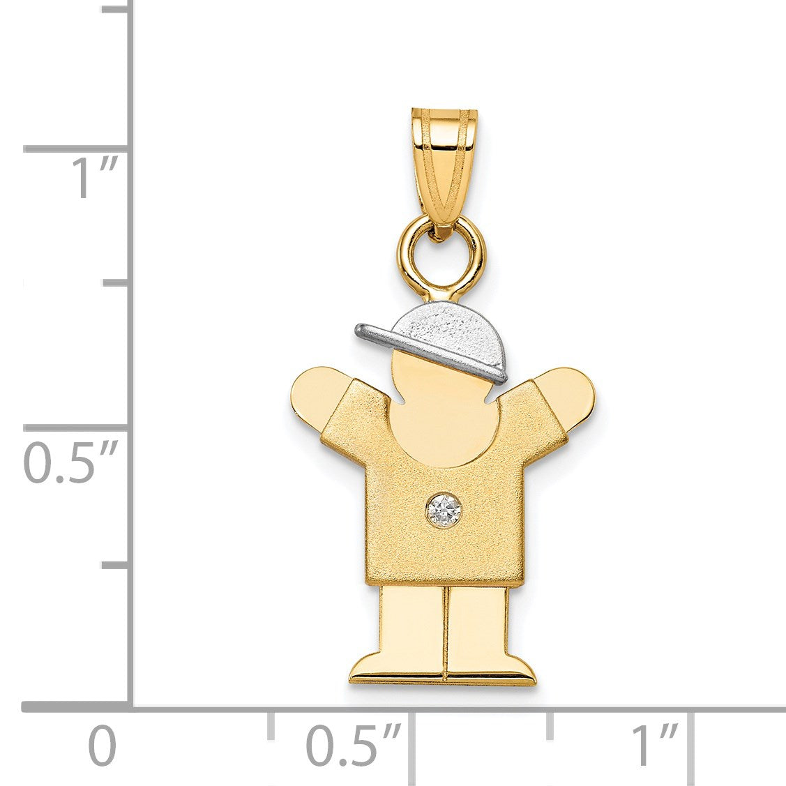 14K Bicolor Diamant-Anhänger für Kinder