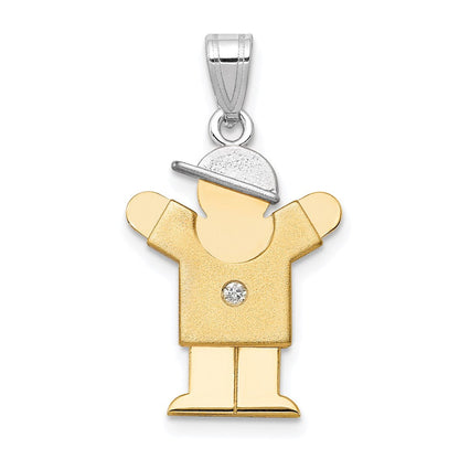 14K Bicolor Diamant-Anhänger für Kinder