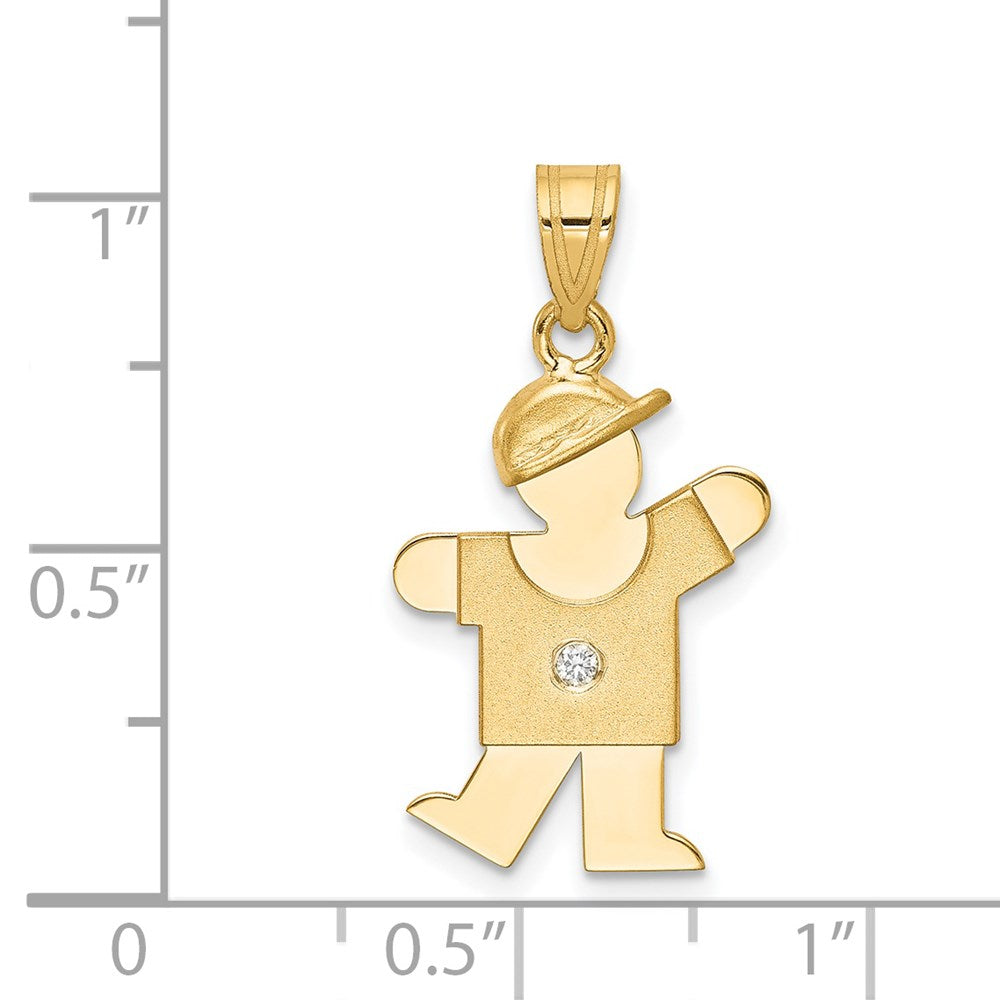 14K Gelbgold Diamant-Anhänger für Kinder